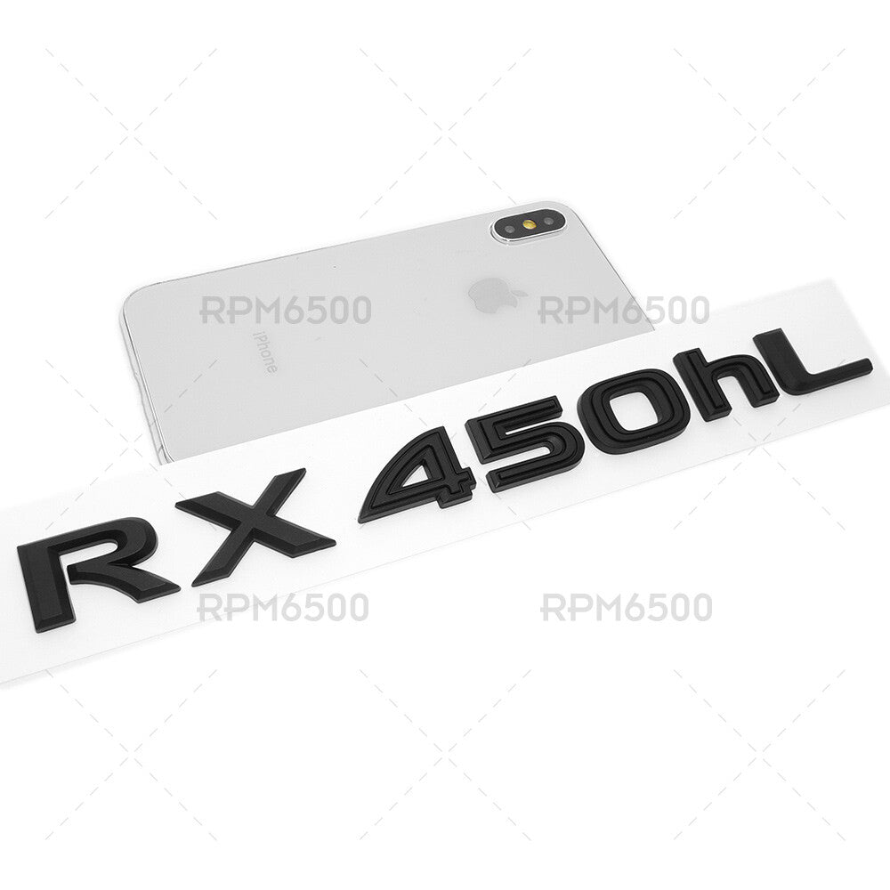 Lexus Liftgate Matte Black RX 450hL Letter Logo Badge Car Emblem Replace F-Sport
