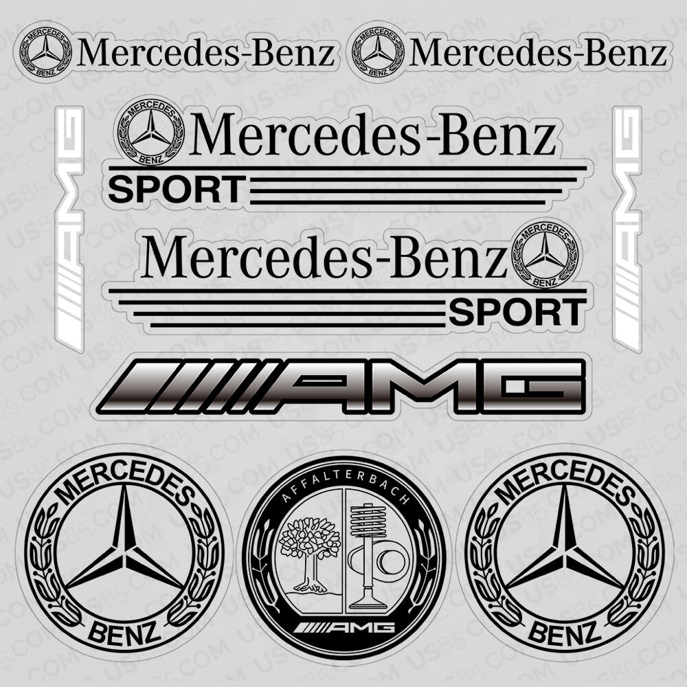 For Car Merceds AMG Racing Sport Sticker 3D Decal Stripes Logo Decoration