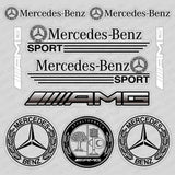 For Car Merceds AMG Racing Sport Sticker 3D Decal Stripes Logo Decoration