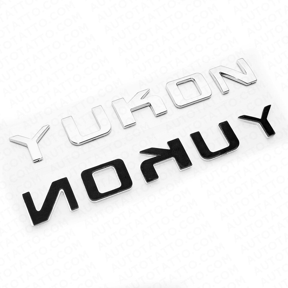 2x YUKON Tailgate Door Letter Nameplate Emblem SUV HD Badge GMC 3D Sport Chrome