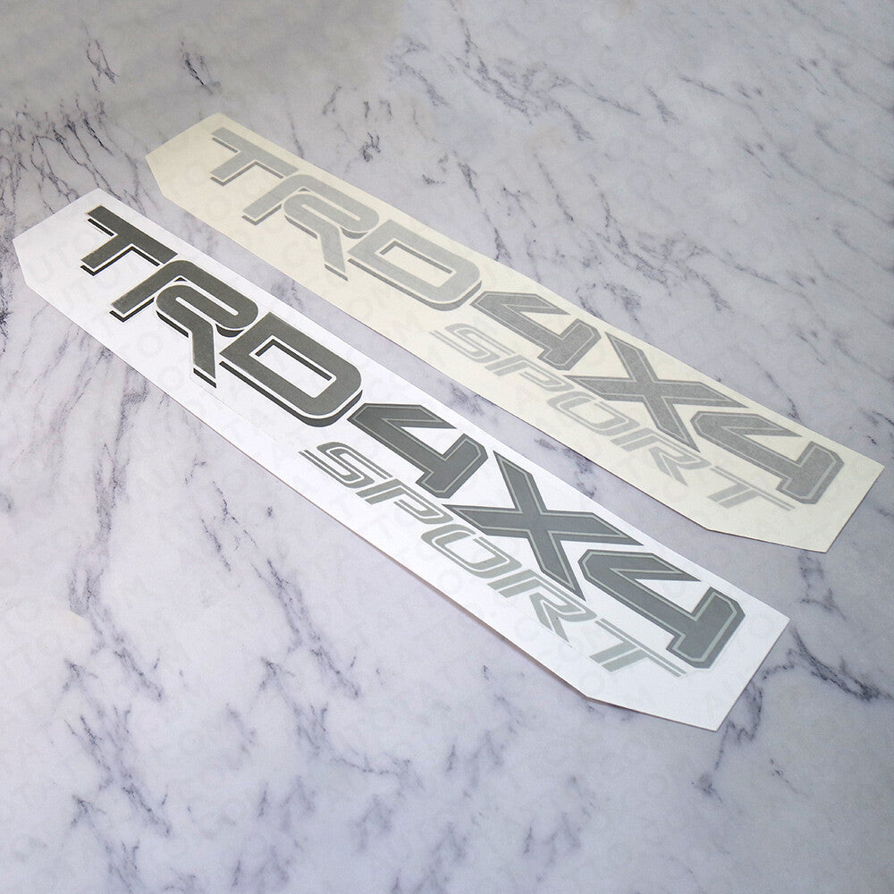 2x 3D TRD 4x4 Sport Dark Grey Pickup Side Bed Truck Logo Sticker Decal Limited