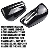 Mercedes W204 W212 W117 C E S GLA Class Gloss Black Side Mirror Cover Replace