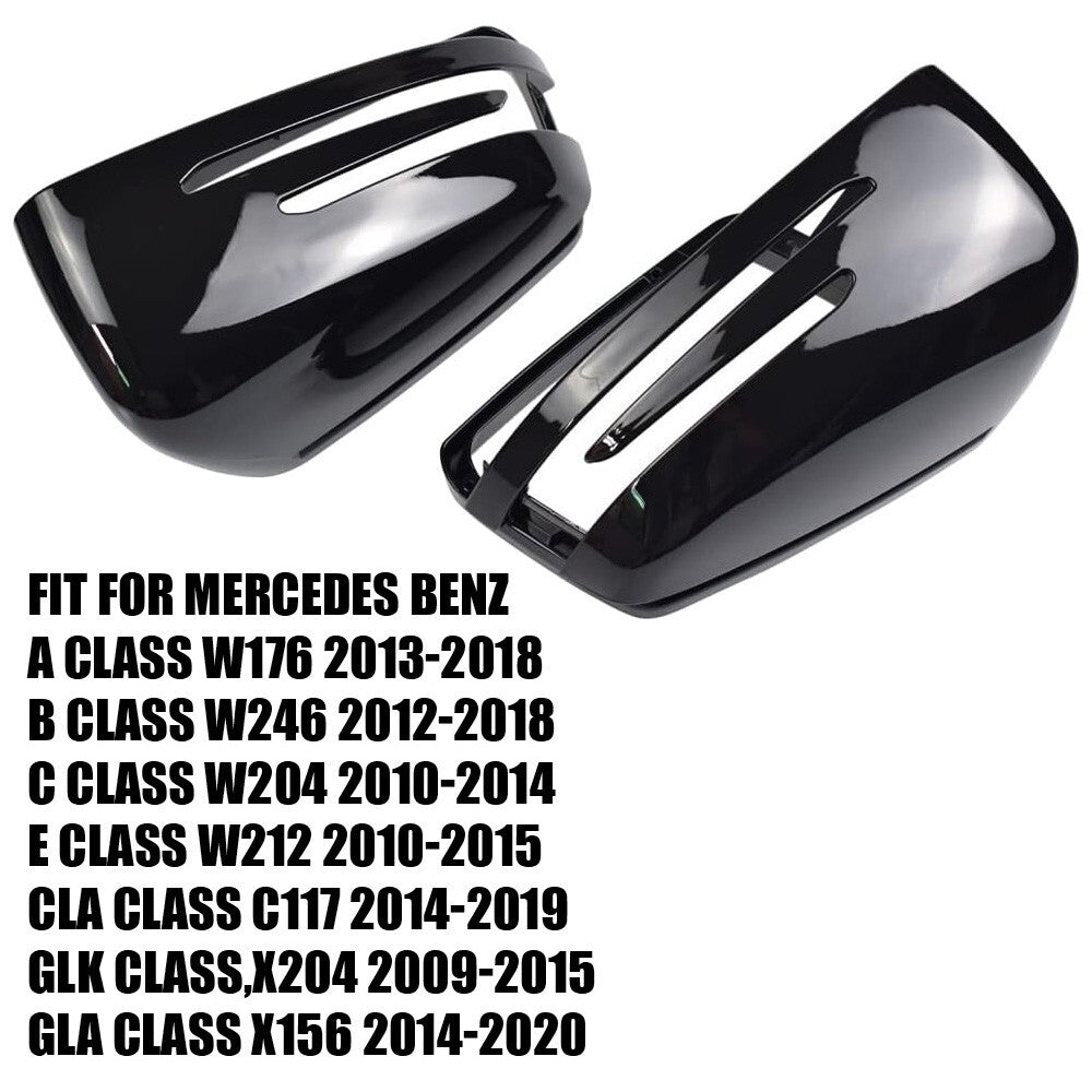 Mercedes W204 W212 W117 C E S GLA Class Gloss Black Side Mirror Cover Replace