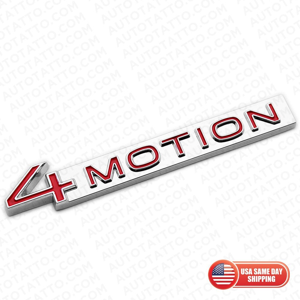 2018 - 2023  Fit VW 4 Motion Rear Trunk Nameplate Badge Metal Emblem Chrome Red