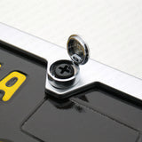 4x Car License Plate Frames Cover Hardware Hider Caps Front & Rear Sport Silver