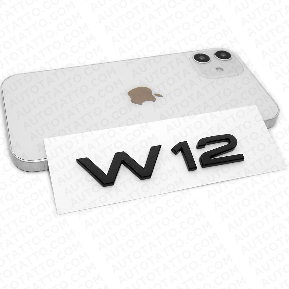 2x Audi Sport Car Side Fender W12 Marker Nameplate Emblem Logo Badge Black