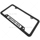 Gloss Black Front or Rear AMG Sport Logo Emblem License Plate Frame Cover Gift