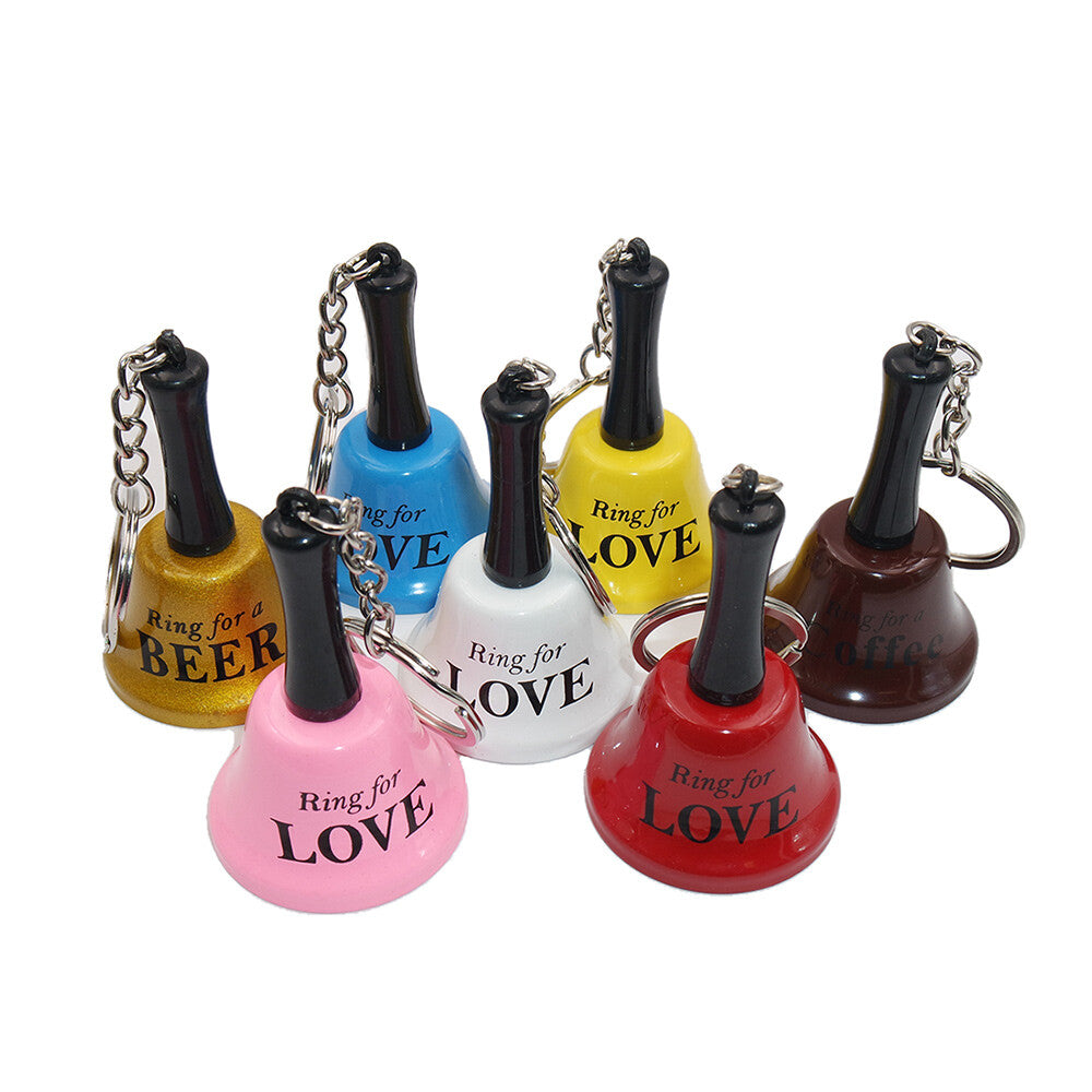 Cute Hand Bells Ring for Love A Coffee or A Beer Keychain for Decoration or Gift