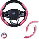 Universal Pink Carbon Fiber Car Steering Wheel Cover Non Slip Protector Decorate