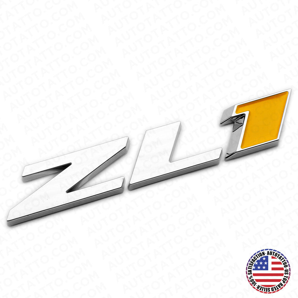 Camaro Hood / Rear Bumper ZL1 Nameplate Logo Sport Emblem Decorate Chrome Yellow
