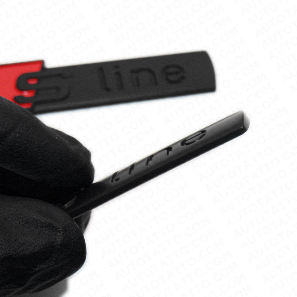 2x Matte Black Sline S-LINE Side Fender Marker Emblem Decal Badge Decorate Sport