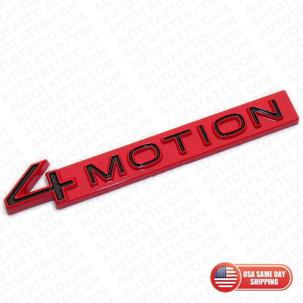 For 18-23 VW 4 Motion Rear Trunk Nameplate Badge Emblem Red Sport