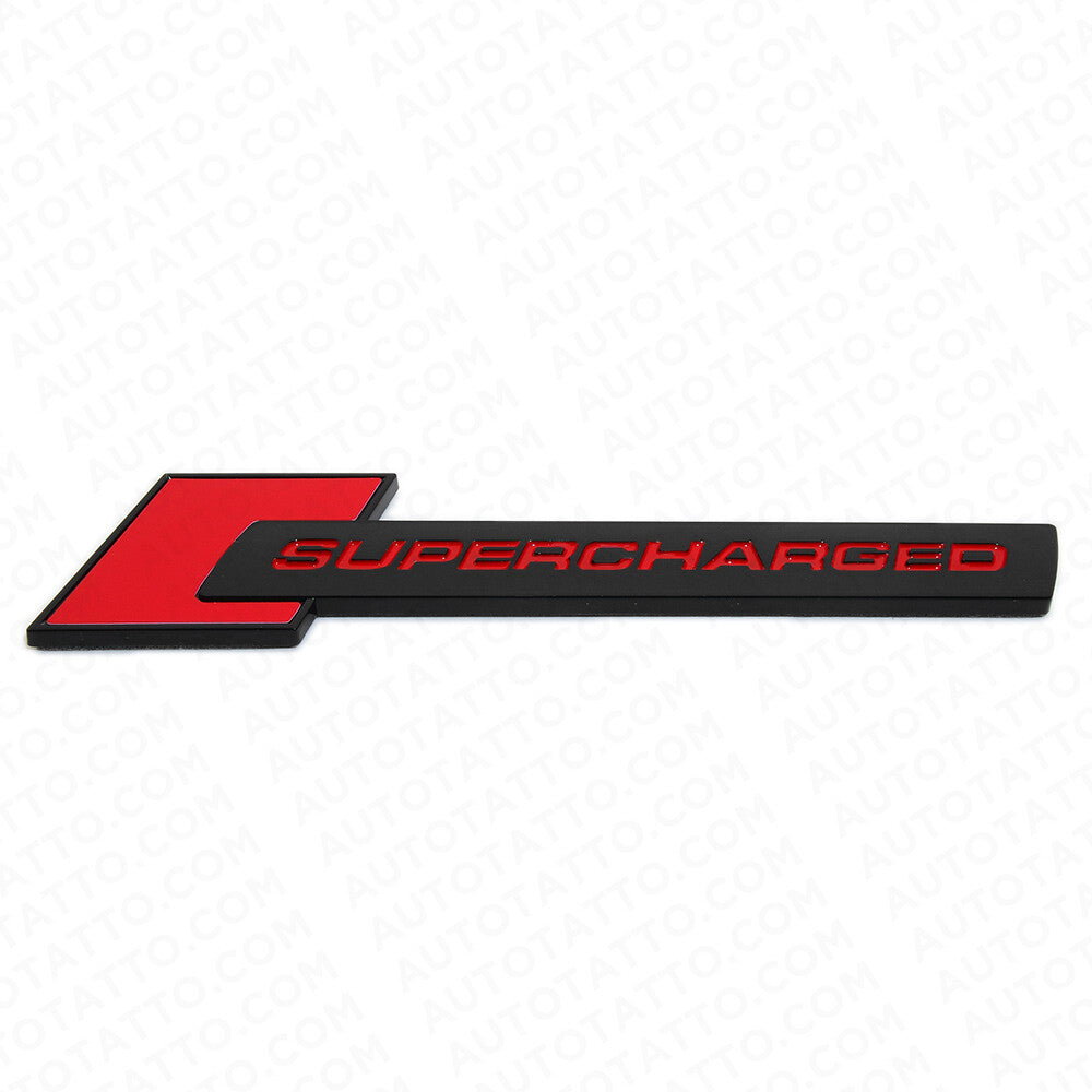 Audi Supercharged Side Fender Marker Nameplate Emblem Badge Decorate Black&Red