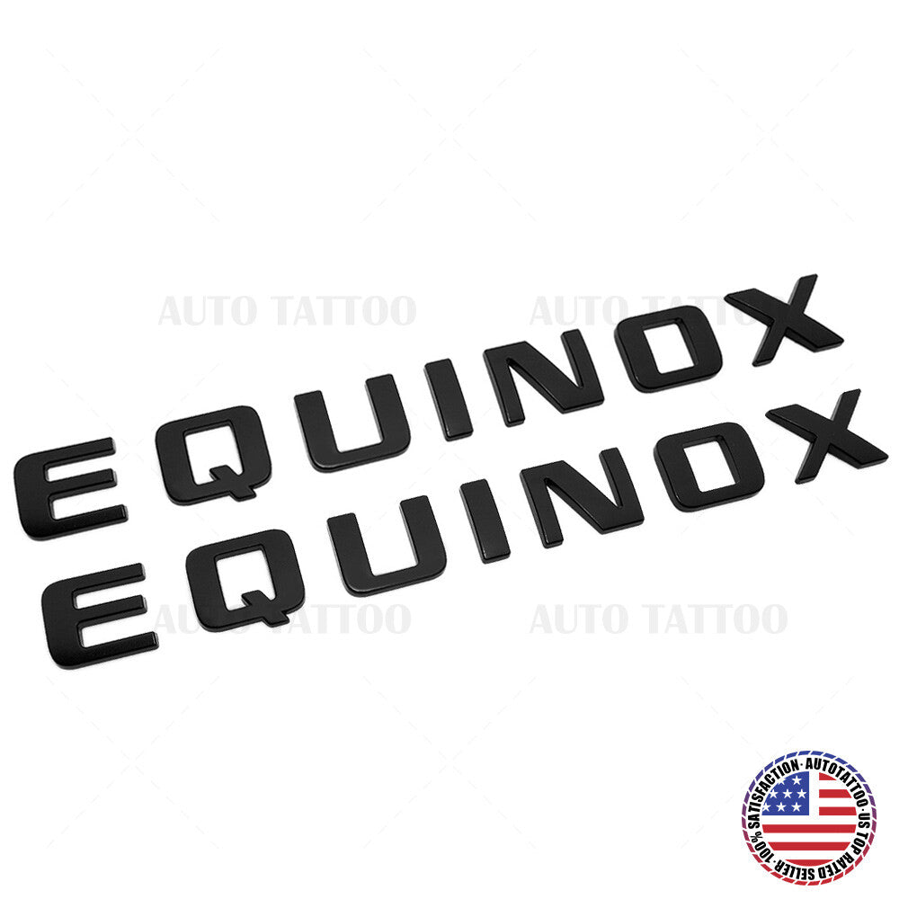 2x Chevy Equinox Front Door Nameplate Letter Logo Badge Emblem Sport Matte Black