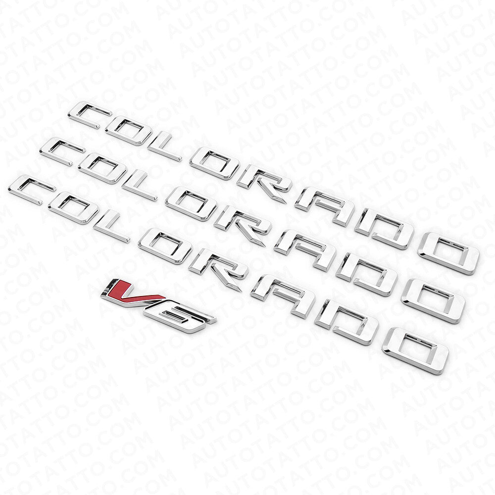 4x 21+ Chevy Colorado V6 Fender & Tailgate Chrome Badge 3D Logo Emblem Truck