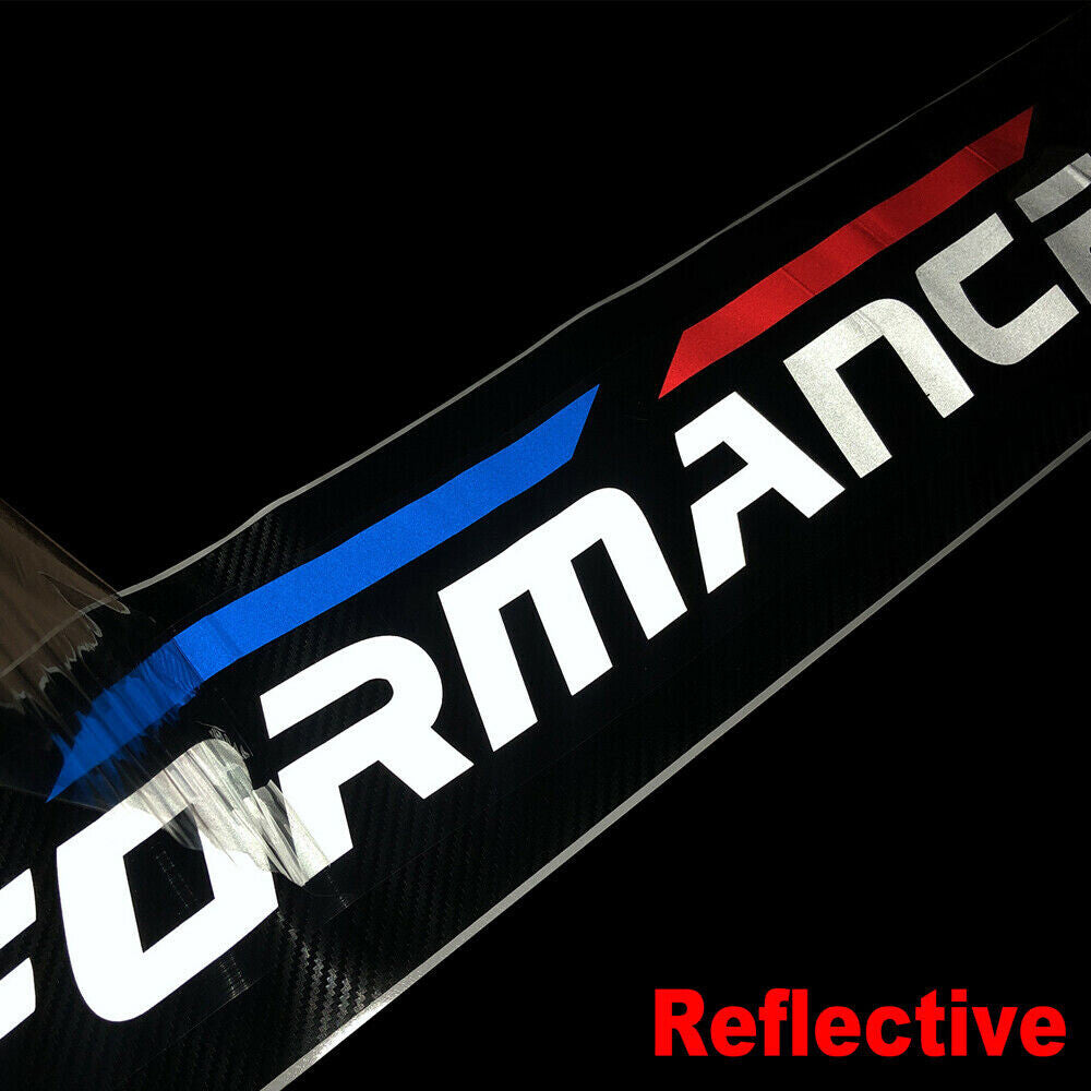 M-Sport Front Window Windshield Carbon Fiber Vinyl Banner Decal Sticker for BMW