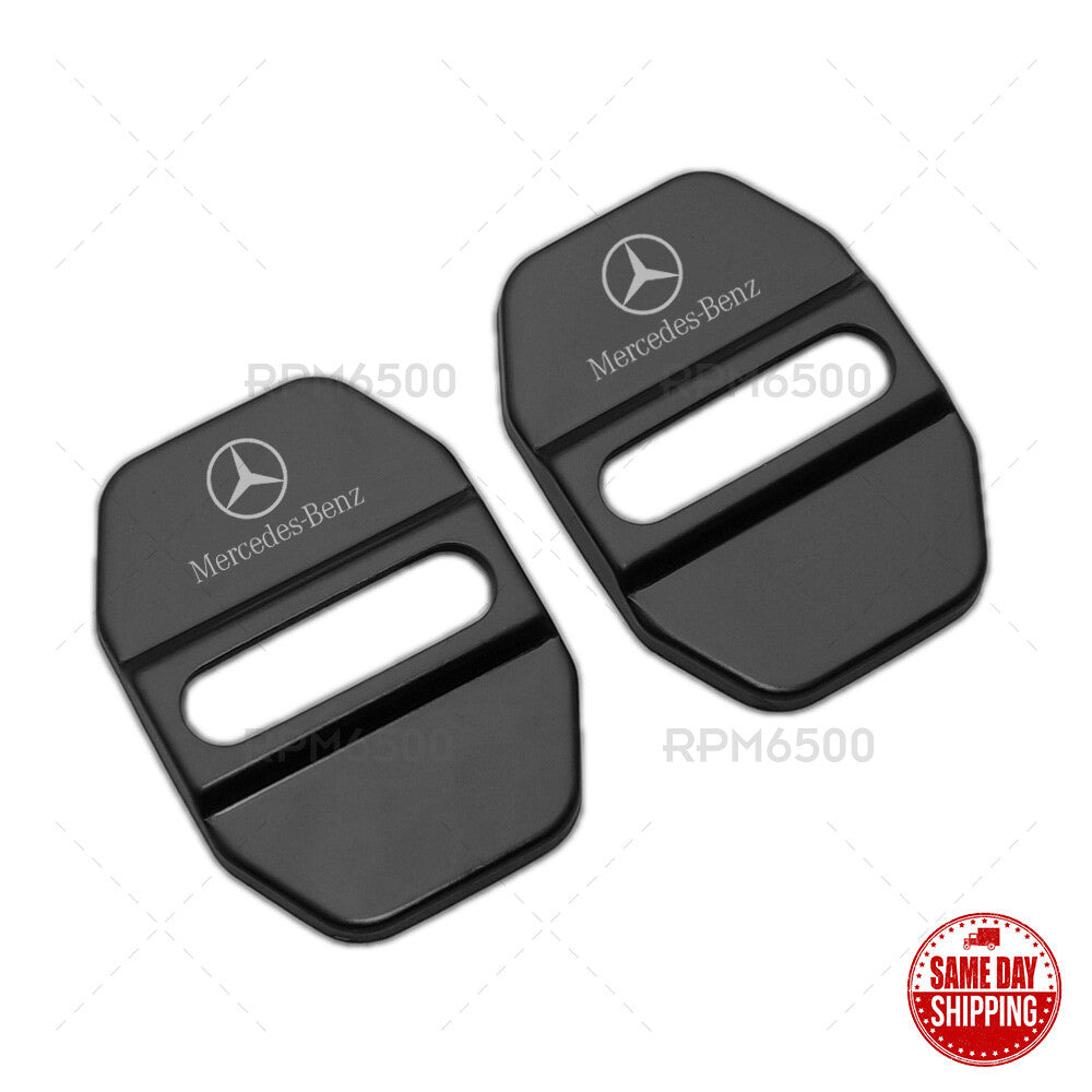 2X Stainless Steel Door Striker Cover Lock Buckle Cap AMG For Mercedes-Benz