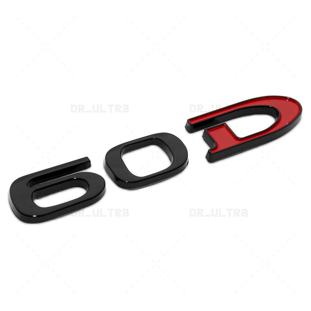 Tesla Rear Liftgate Lid Model 60D Nameplate Logo Badge Emblem Sport Black & Red
