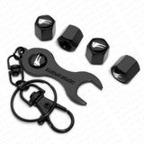 4pcs Hex F-Sport Tire Wheel Air Stem Dust Valve Caps Cover Keychain Keychain