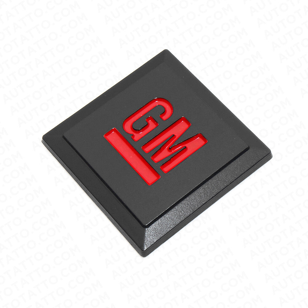 GM Logo Mark of Excellence 1.25" Fender Door Nameplate Emblem Badge Black Red