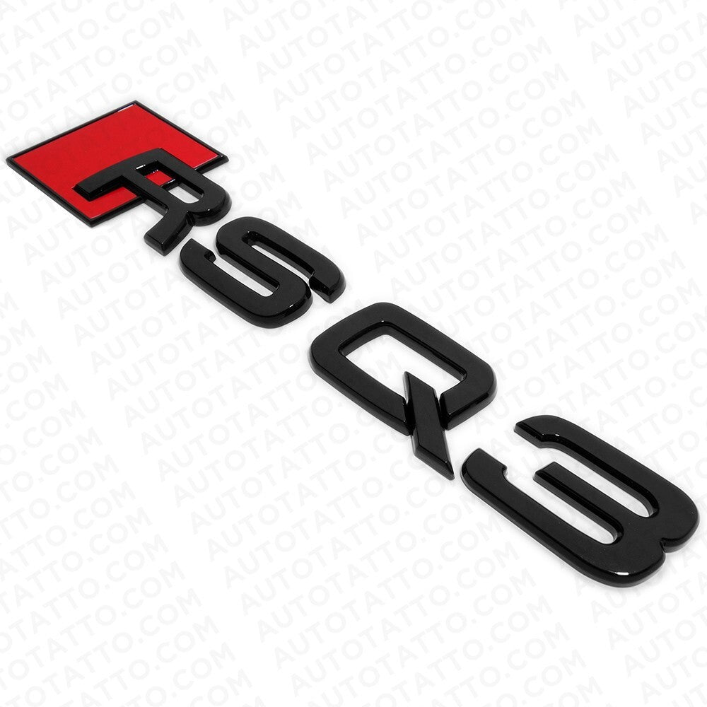 Audi RS Q3 Gloss Black Rear Letter Liftgate Nameplate Trunk Emblem Badge Sport