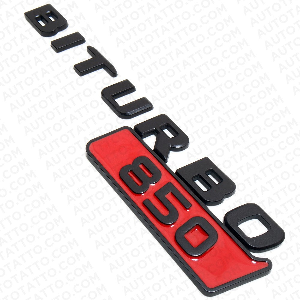 2x Mercedes BRABUS BITURBO 850 Fender Nameplate Badge Marker Emblem Matte Black
