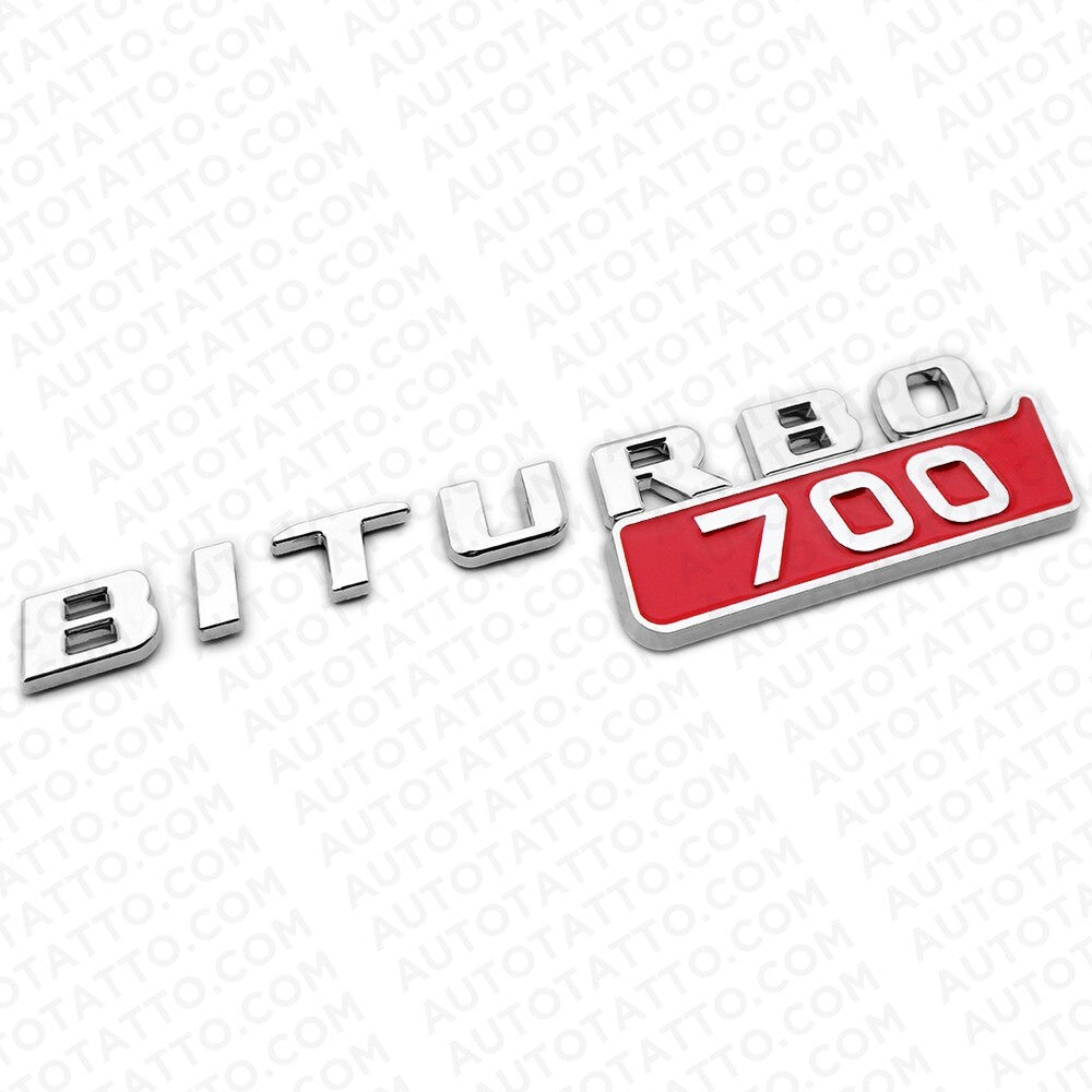 2x Mercedes BRABUS BITURBO 700 Side Fender Nameplate Badge Marker Emblem Chrome