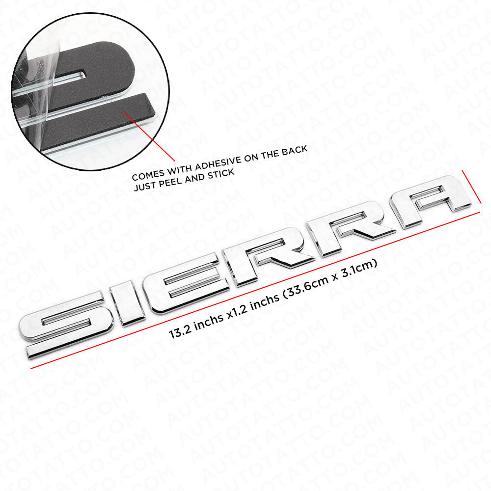 2x GMC 07-20 Sierra OEM Chrome Front Door Tailgate Badge Logo Emblem Nameplate