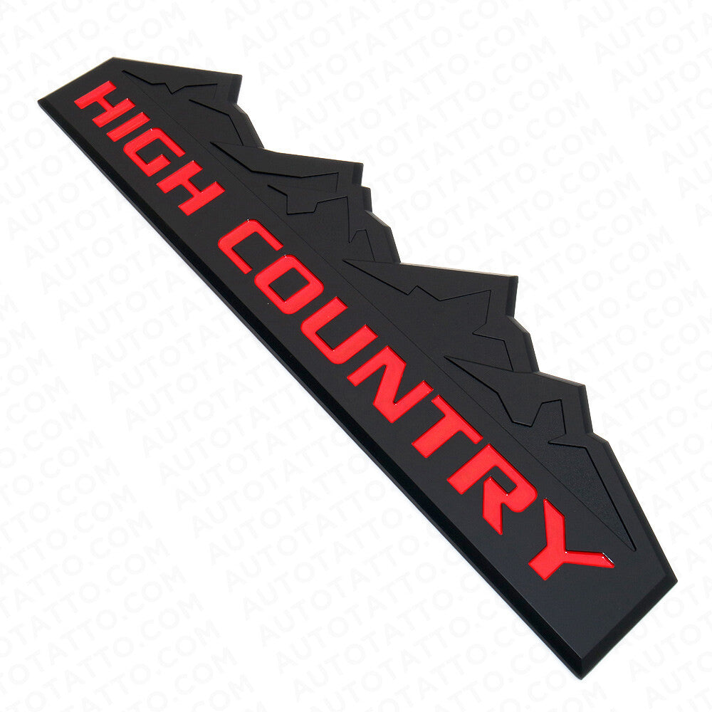 14-19 Chevy High Country Front Door Tailgate Letter Logo Emblem Badge Black Red
