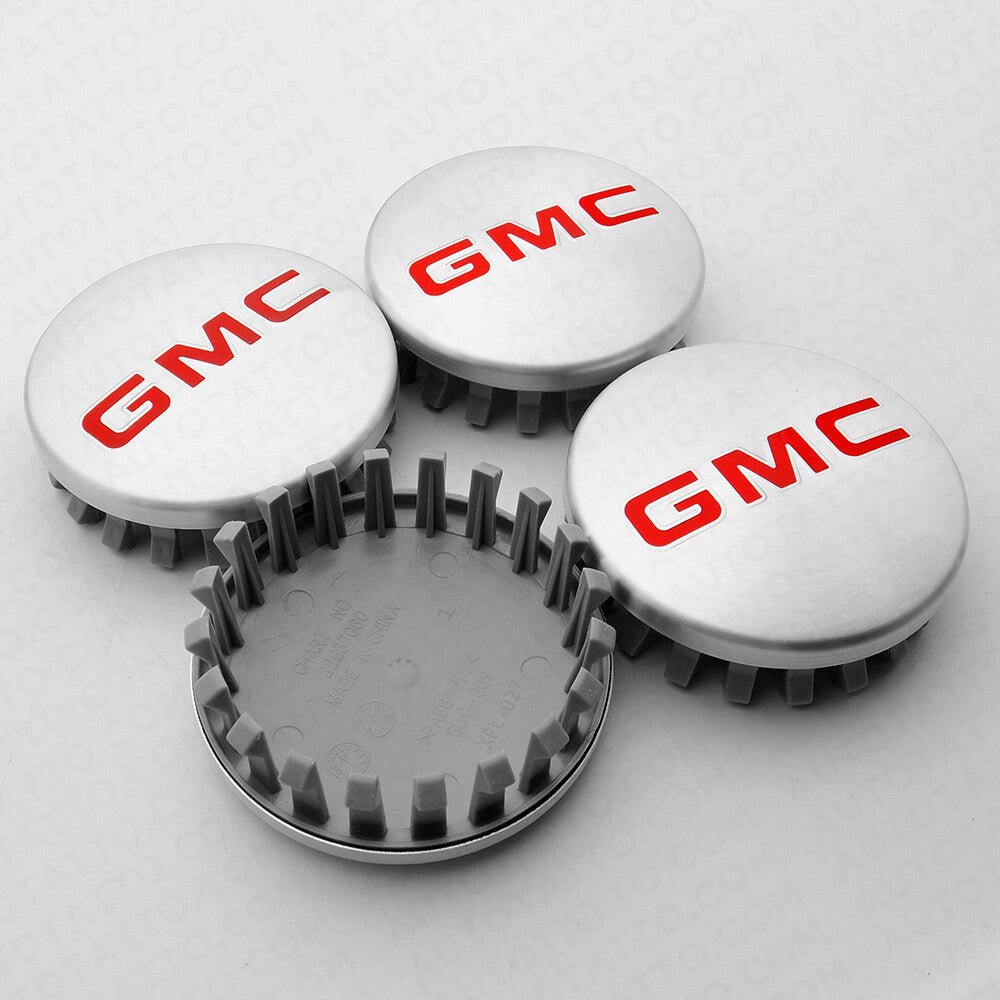 For GMC Sierra Yukon Denali Brushed Aluminum Wheels Center Caps 83mm 3.25"