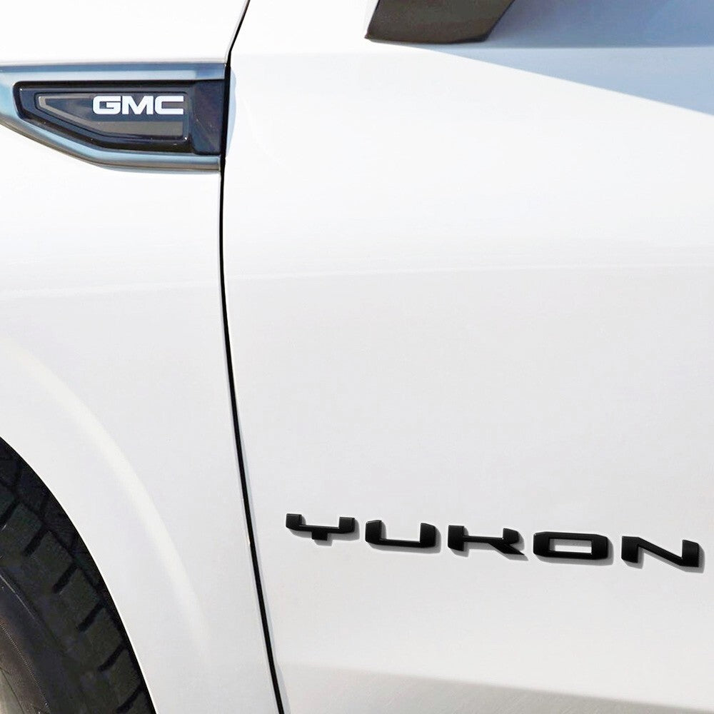 2021+ 3pcs Set GMC Yukon Nameplate Logo Letter Badge Emblem AT4 XL Matte Black