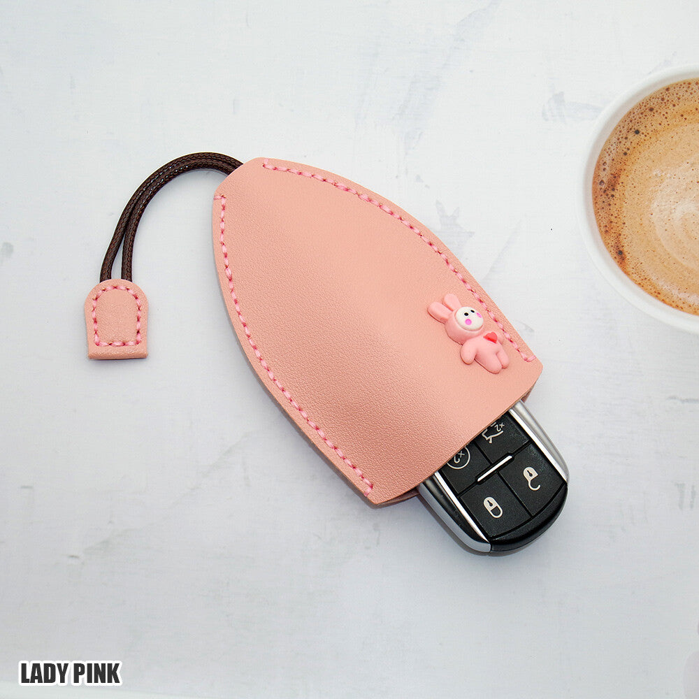 Universal Cute Cartoon Lady Car Key Fob Holder Cover Case Keychain Ring Gift
