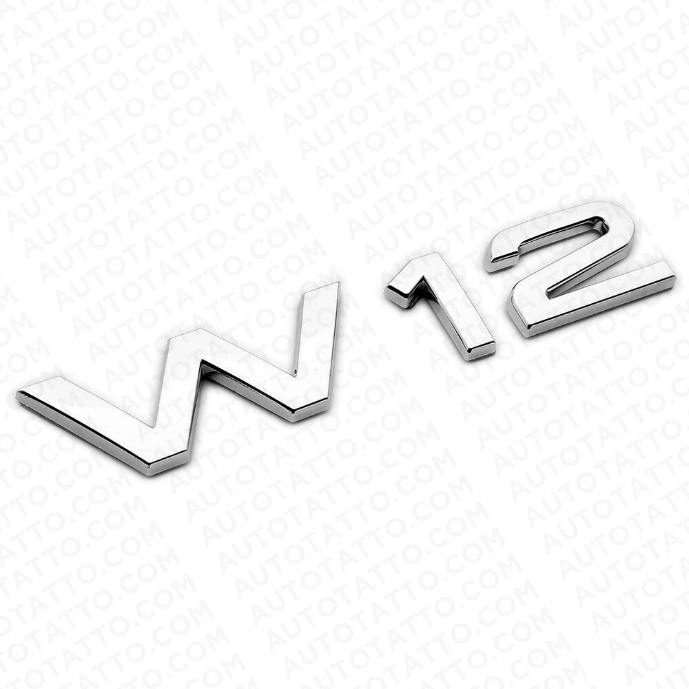 For Audi Sport Car Rear Truck W12 Marker Nameplate Emblem Logo Badge Chrome