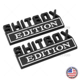 2Pcs ShitBox Edition 3D Car Truck Emblem Funny Badge Sticker Decal Decorate