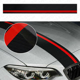Universal Car Rally Racing Stripes Front Hood 5D Carbon Fiber Decal Wrap Sticker