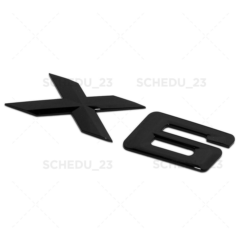 15-19 Gloss Black BMW X6 Letter Logo Emblem Badge LiftGate Rear Trunk /M Sport