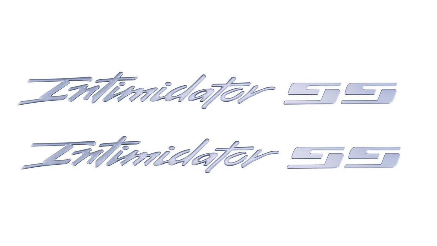 2Pc Intimidator SS Emblem Letters Badge 88980874 Silver  17 INCH
