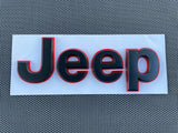Jeep 1 (one) 2018-2024 Wrangler/Gladiator Fender Dark Gray w/ Outline Emblem Badge - Red