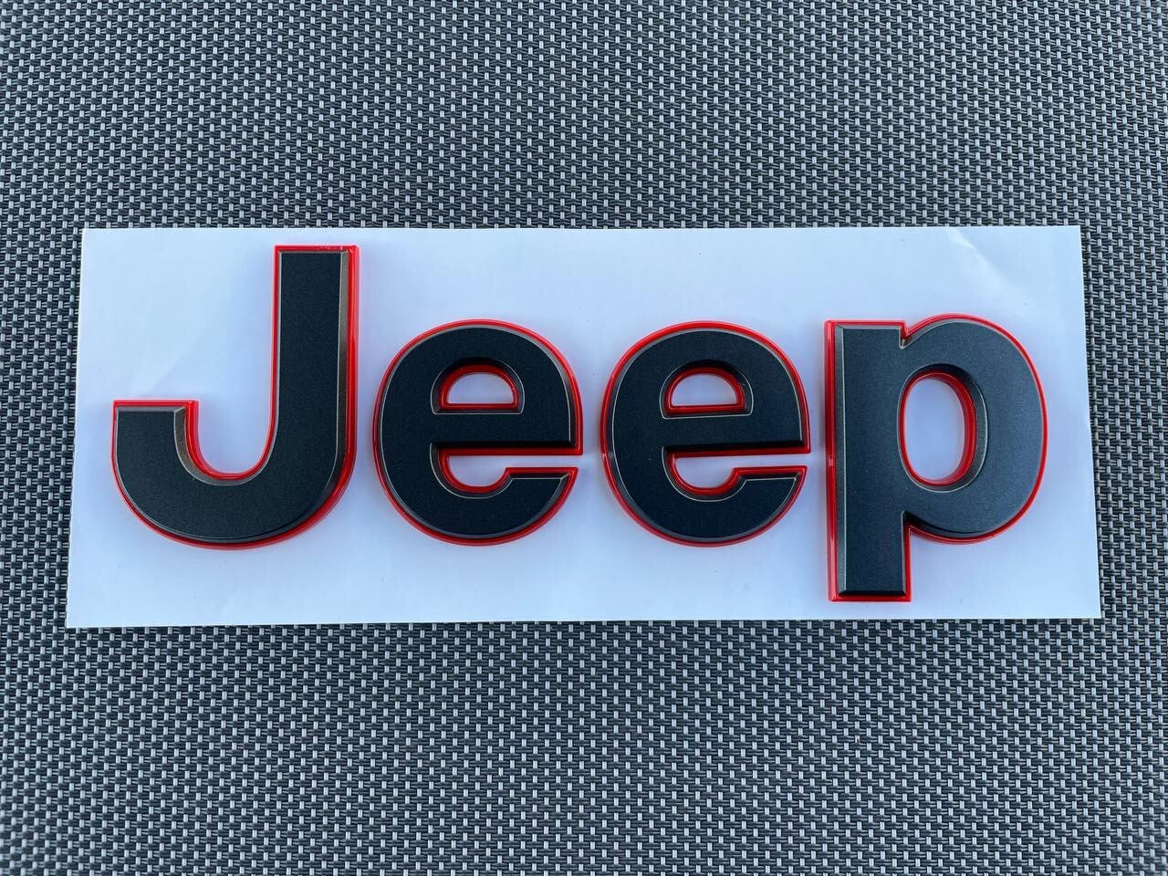 Jeep 1 (one) 2018-2024 Wrangler/Gladiator Fender Dark Gray w/ Outline Emblem Badge - Red