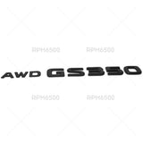 For Lexus Rear Trunk AWD GS 350 Letter Logo Badge Car Emblem F-Sport Matte Black