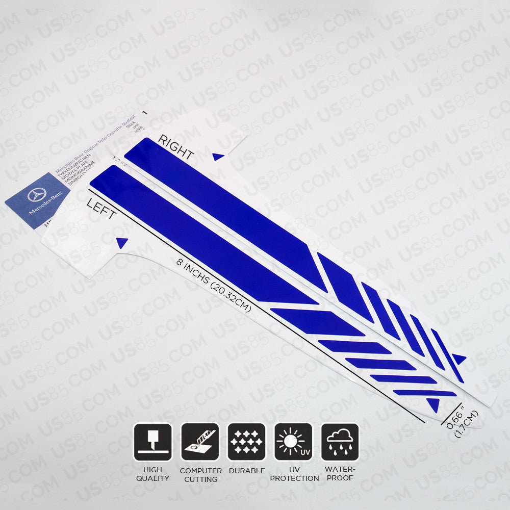 For New Mercedes Mirror Cover Trim Strip Sticker Vinyl Racing Decal AMG - Blue