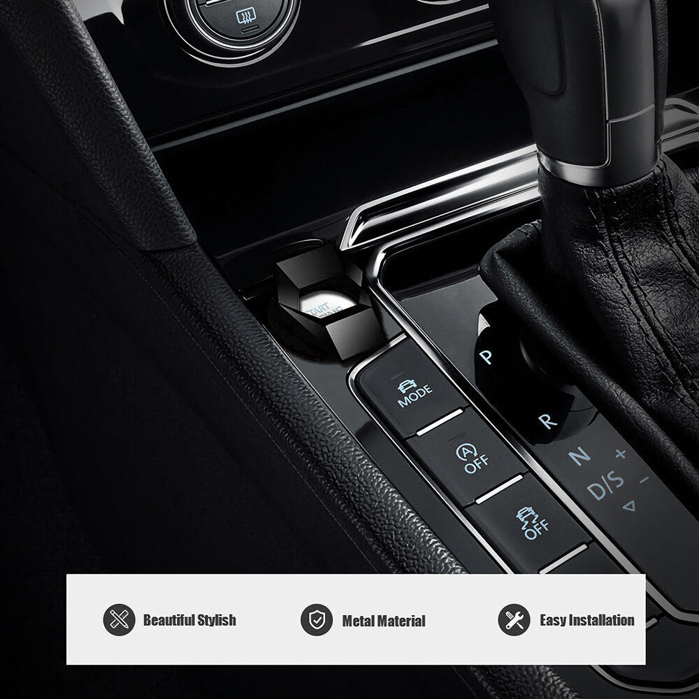 Universal Car One-Button Engine Start Stop Button Protect Cover Decoration Black