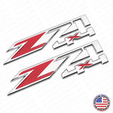 2x GMC Sierra z71 4X4 Fender Front Door Logo Badge Emblem Nameplate Chrome Red