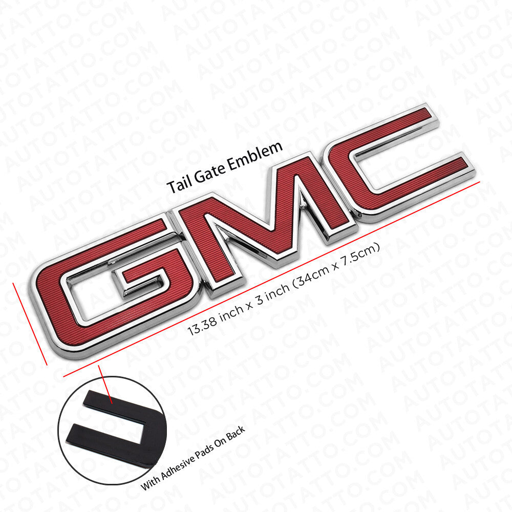14-19 GMC Sierra Canyon Tailgate Letter Logo Emblem Adhesive Nameplate OEM Red