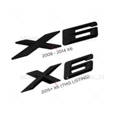 15-19 Gloss Black BMW X6 Letter Logo Emblem Badge LiftGate Rear Trunk /M Sport