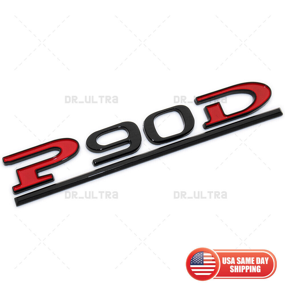 Tesla Liftgate P90D Performance Nameplate Logo Badge Emblem Sport Black Red