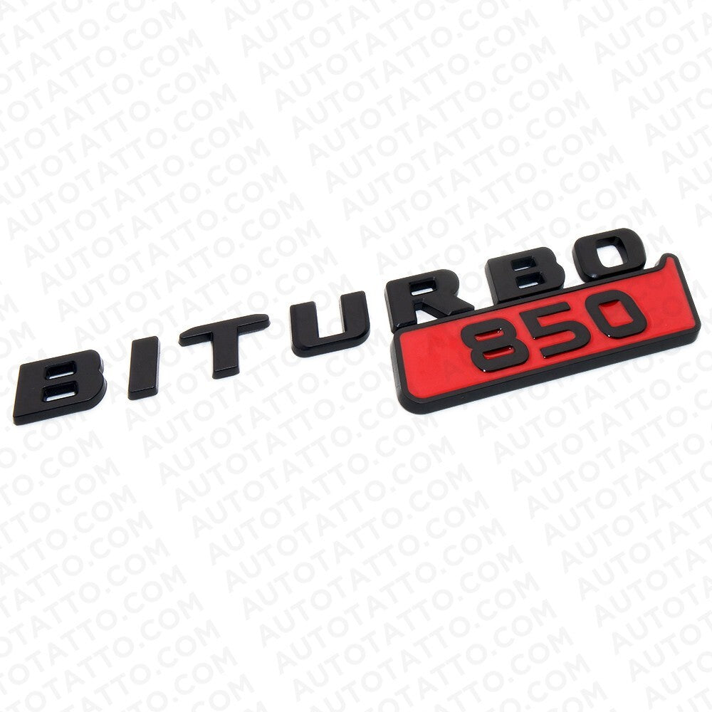 2x Mercedes BRABUS BITURBO 850 Fender Nameplate Badge Marker Emblem Matte Black