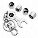 4pcs Hex F-Sport Tire Wheel Air Stem Dust Valve Caps Cover Keychain Keychain