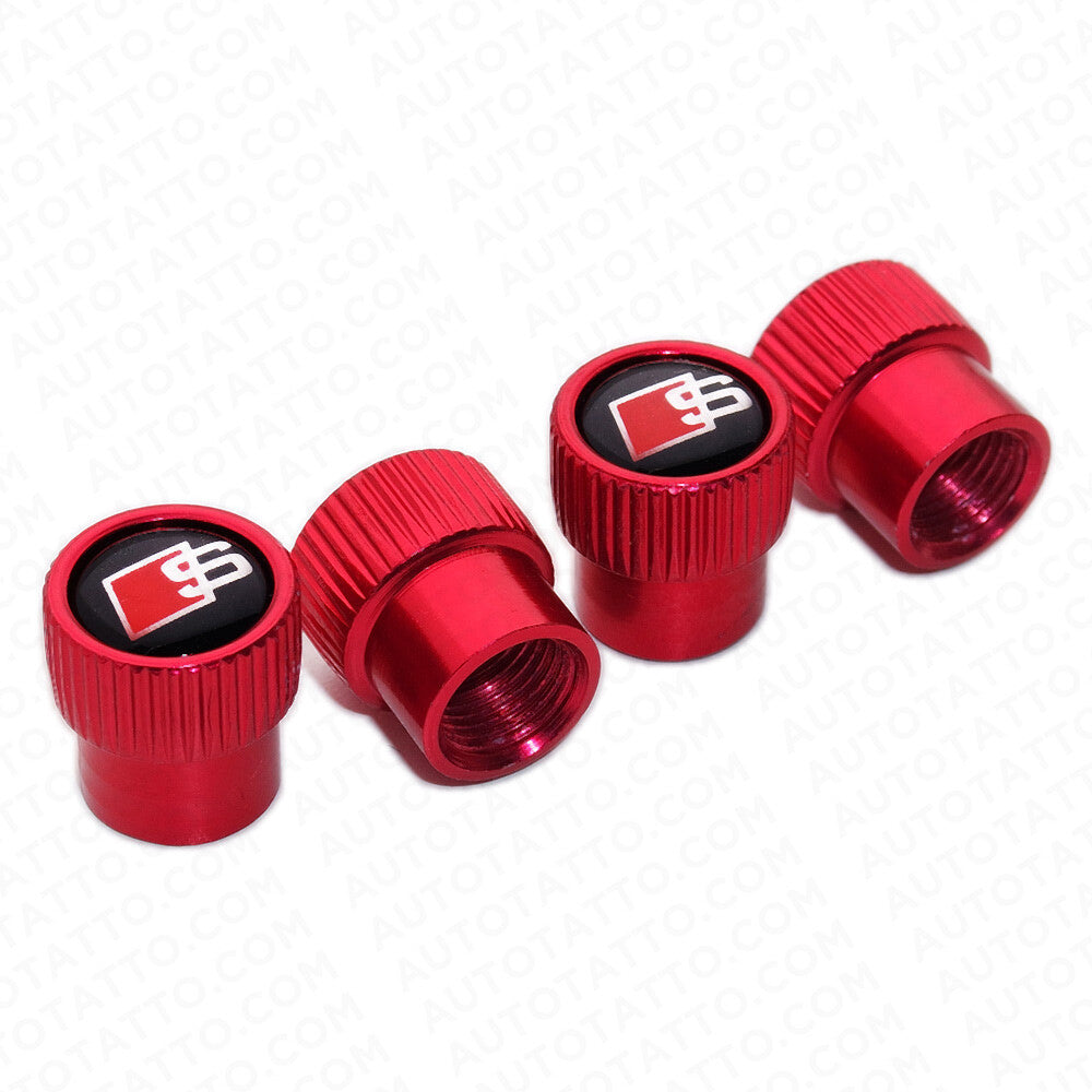 For Audi S Roundel Car SUV Wheels Tire Air Valve Caps Stem Dust Logo Cover Sport