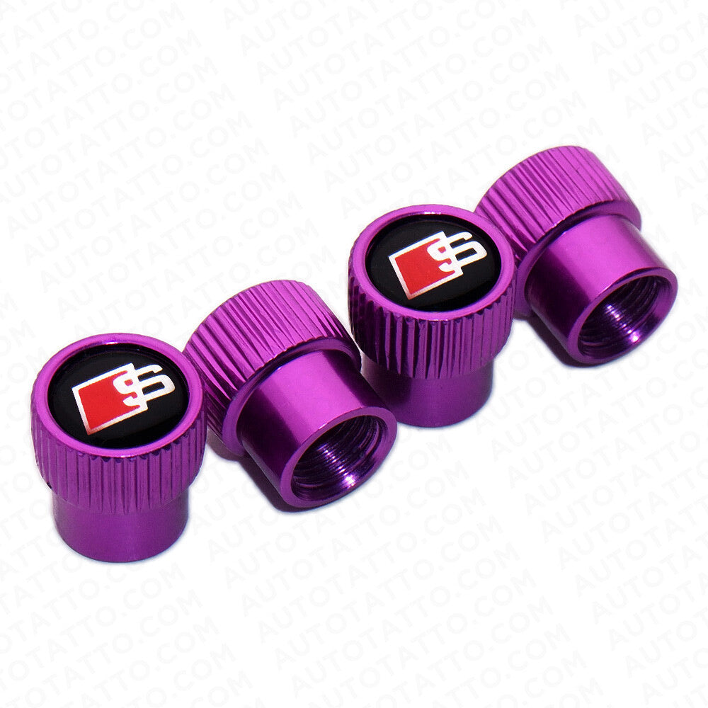 For Audi S Roundel Car SUV Wheels Tire Air Valve Caps Stem Dust Logo Cover Sport